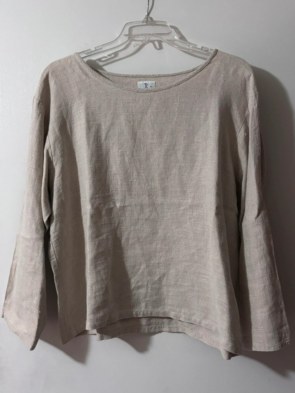 Via Vai by Pollero 100% Linen Boxy Long Sleeve Blouse Top - L